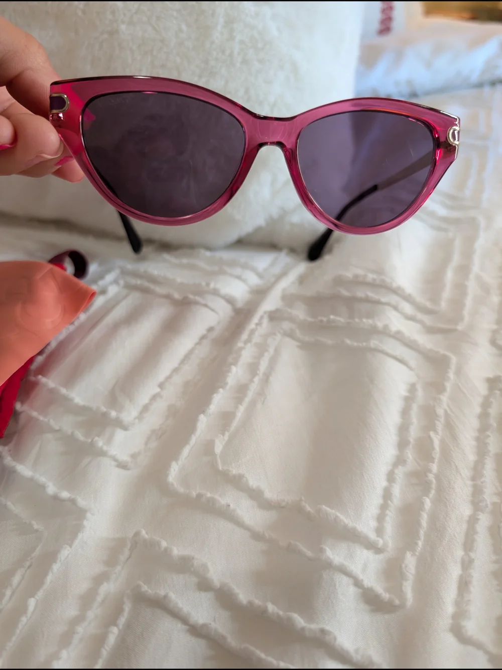 MAX&Co. 5471B Cat Eye Pink Frame Gray Tinted Lenses UV400 Sunglasses